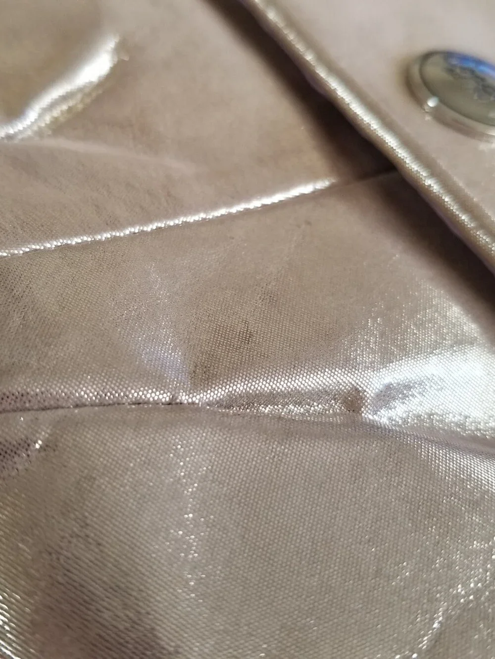 Coach Large Metallic Flap Wristlet Pewter